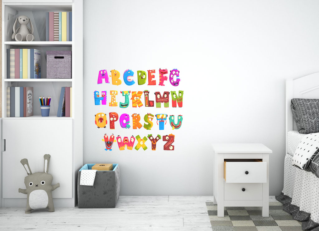 Space Wall Decal Alphabet Nursery Wall Decal Playroom Wall 